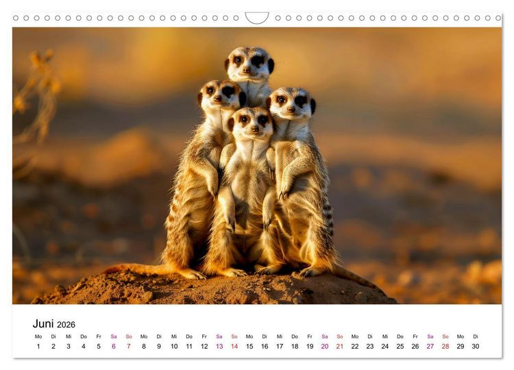 Produktbild: Erdm&auml;nnchen - coole Typen (Wandkalender 2026 DIN A3 quer), CALVENDO Monatskalender
