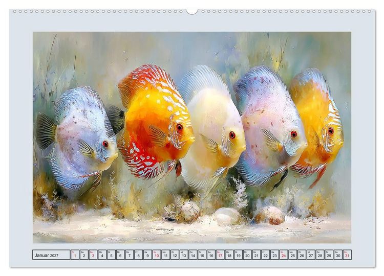 Produktbild: Diskusfische. Buntbarsche im S&uuml;&szlig;wasserbecken (Wandkalender 2027 DIN A2 quer), CALVENDO Monatskalender