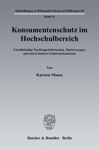 Produktbild: Konsumentenschutz im Hochschulbereich.