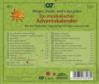 Produktbild: Kinderchor Singsalasing/Calmus Ensembl: Morgen,Kinder,wird '
