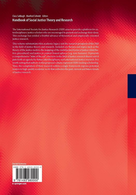 Produktbild: Handbook of Social Justice Theory and Research