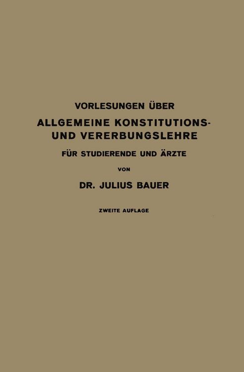 Produktbild: Vorlesungen &Uuml;ber Allgemeine Konstitutions- und Vererbungslehre