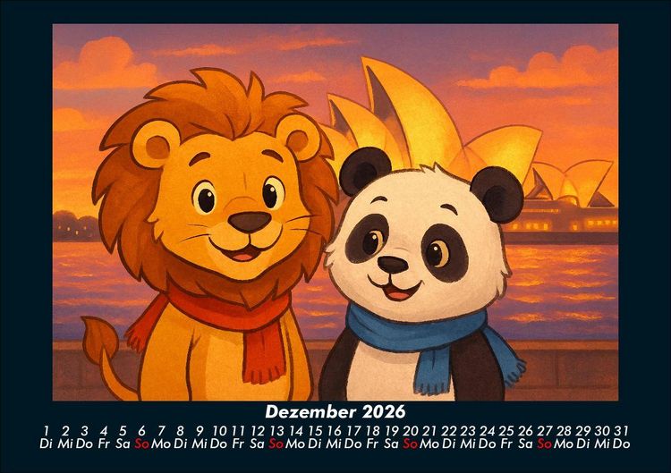 Produktbild: Buschi und Pippin - Reise zu den Weltwundern 2026 Fotokalender DIN A5