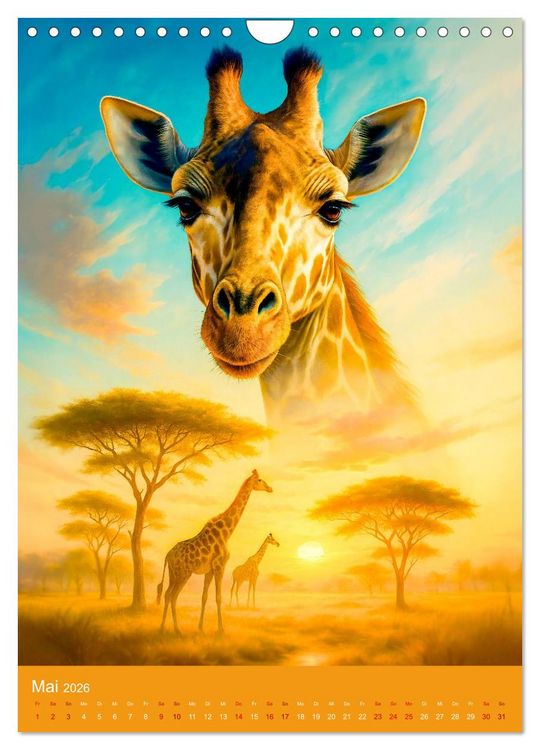 Produktbild: Afrikas wilde Seele - Magische Tierwelt im Portr&auml;t (Wandkalender 2026 DIN A4 hoch), CALVENDO Monatskalender