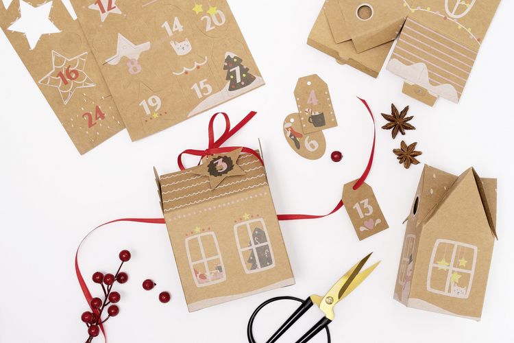 Produktbild: Folia Adventskalender HYGGE DORF, 49-teilig