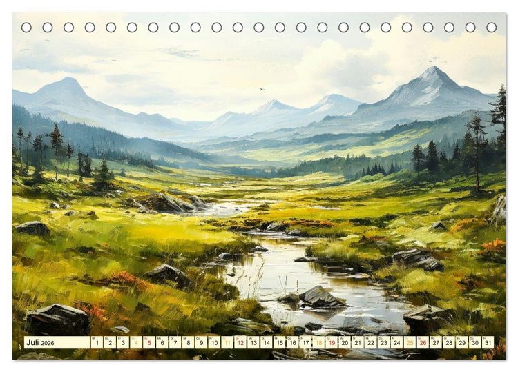 Produktbild: Eine Landschaft im Jahr (Tischkalender 2026 DIN A5 quer), CALVENDO Monatskalender