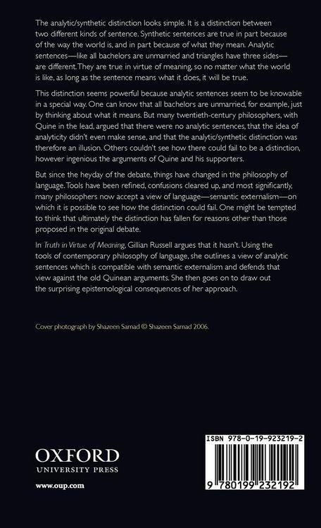 Produktbild: Truth in Virtue of Meaning