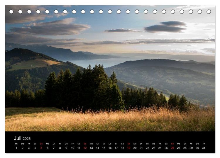Produktbild: Lichtstimmungen Schweiz 2026 (Tischkalender 2026 DIN A5 quer), CALVENDO Monatskalender