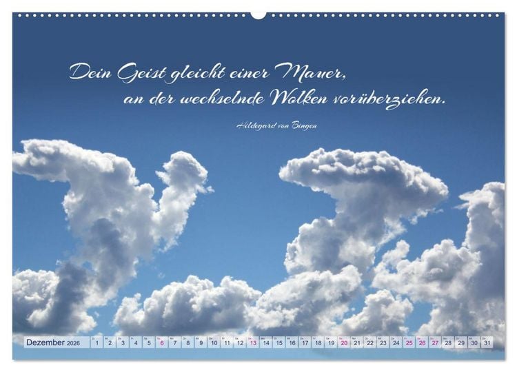 Produktbild: Die Wolken: "Schauspieler der L&uuml;fte" (Wandkalender 2026 DIN A2 quer), CALVENDO Monatskalender