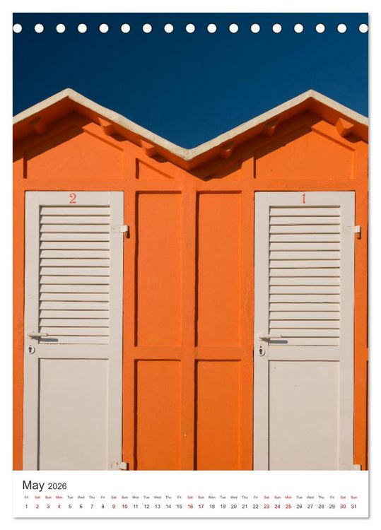 Produktbild: Rimini beach Umbrellas and cabins (Desk Calendar 2026 DIN A5 portrait), CALVENDO 12 Month DeskCalendar