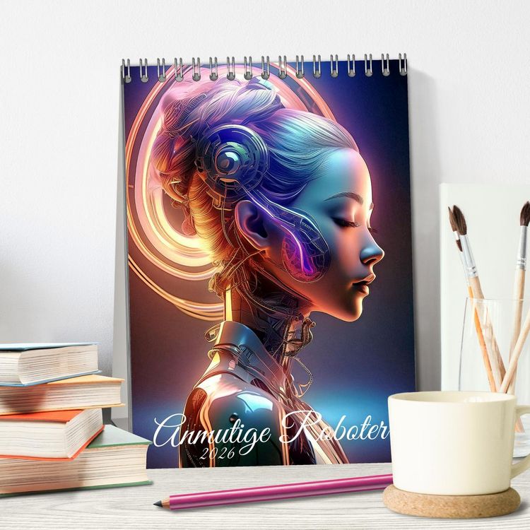Produktbild: Anmutige Roboter (Tischkalender 2026 DIN A5 hoch), CALVENDO Monatskalender