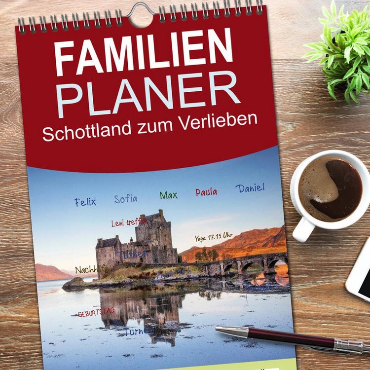 Produktbild: Familienplaner 2026 - Schottland zum Verlieben mit 5 Spalten (Wandkalender, 21 x 45 cm) CALVENDO