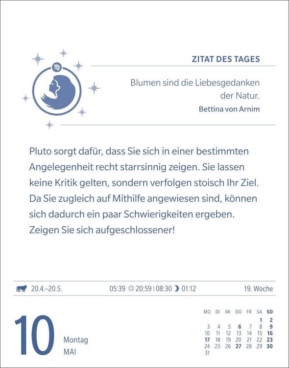Produktbild: Jungfrau Sternzeichenkalender 2027 - Tagesabrei&szlig;kalender - Ihr Horoskop f&uuml;r jeden Tag