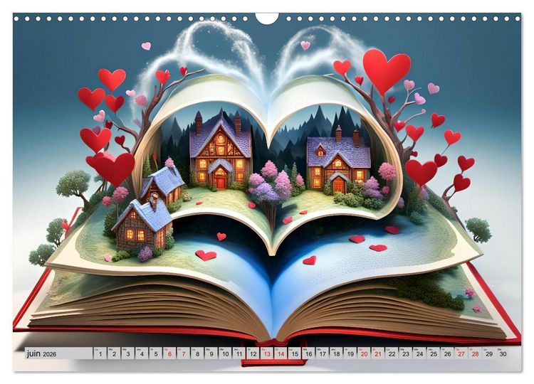 Produktbild: C&oelig;urs ludiques (Calendrier mural 2026 DIN A3 vertical), CALVENDO calendrier mensuel