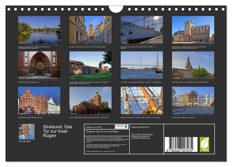 Produktbild: Stralsund. Das Tor zur Insel R&uuml;gen (Wandkalender 2026 DIN A4 quer), CALVENDO Monatskalender