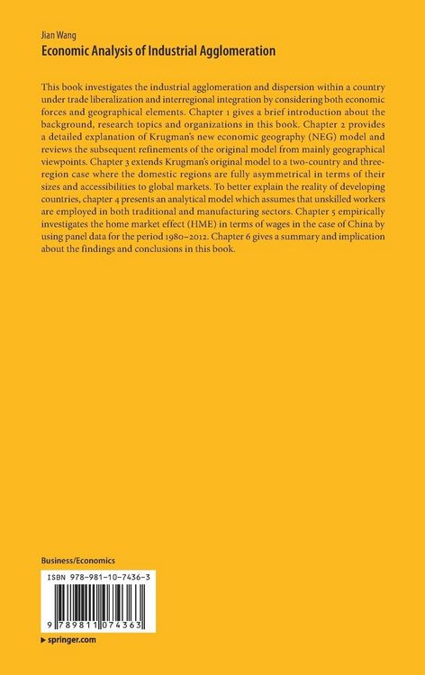 Produktbild: Economic Analysis of Industrial Agglomeration