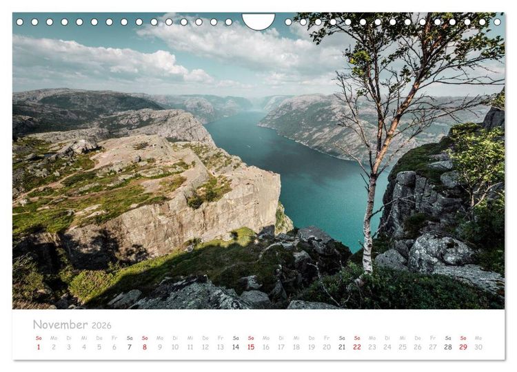 Produktbild: Norwegische Berg- und Fjordlandschaften (Wandkalender 2026 DIN A4 quer), CALVENDO Monatskalender