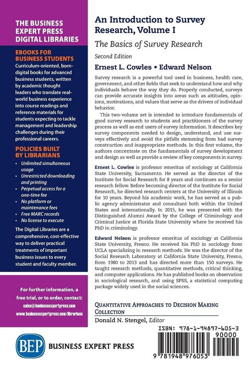Produktbild: An Introduction to Survey Research, Volume I