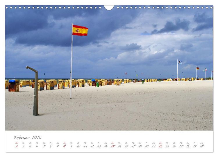 Produktbild: Seeb&auml;der an der Ostseek&uuml;ste - Mod&auml;ne Villen, bunte Strandk&ouml;rbe, Ostseebrise, Sand und Meer (Wandkalender 2026 DIN A3 quer), CALVENDO Monatskalender
