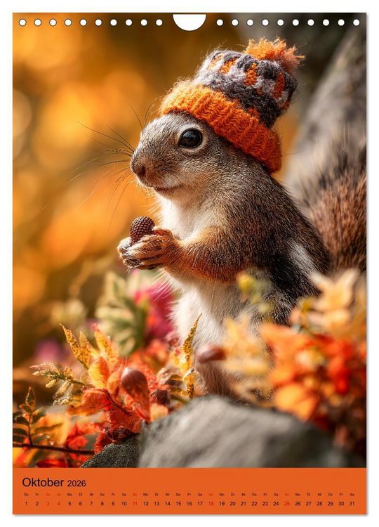 Produktbild: Eichh&ouml;rnchen Kalender - Tierkalender mit verr&uuml;ckten Eichk&auml;tzchen (Wandkalender 2026 DIN A4 hoch), CALVENDO Monatskalender