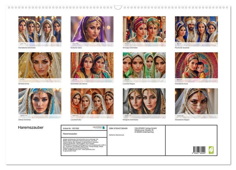 Produktbild: Haremszauber (Wandkalender 2026 DIN A2 quer), CALVENDO Monatskalender