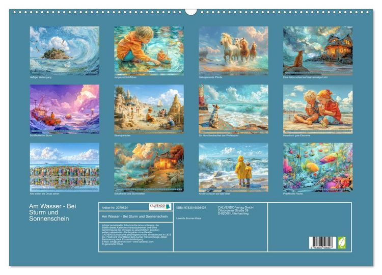 Produktbild: Am Wasser - Bei Sturm und Sonnenschein (Wandkalender 2026 DIN A2 quer), CALVENDO Monatskalender