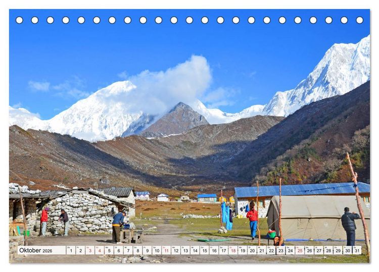 Produktbild: NEPAL, die Umrundung des Manaslu (Tischkalender 2026 DIN A5 quer), CALVENDO Monatskalender