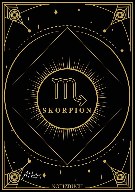 Produktbild: Edles Notizbuch Sternzeichen Skorpion | Designed by Alfred Herler