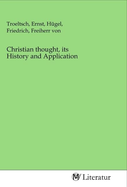 Produktbild: Christian thought, its History and Application