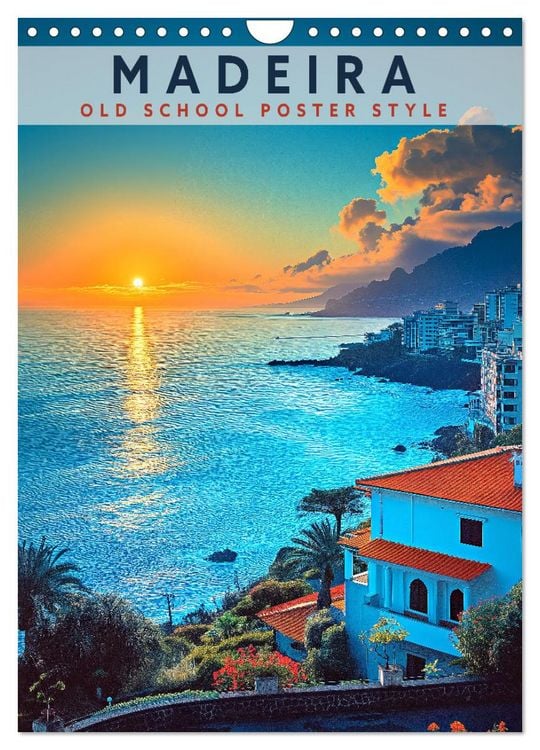 Produktbild: Madeira - Old School Poster Style (Wandkalender 2026 DIN A4 hoch), CALVENDO Monatskalender