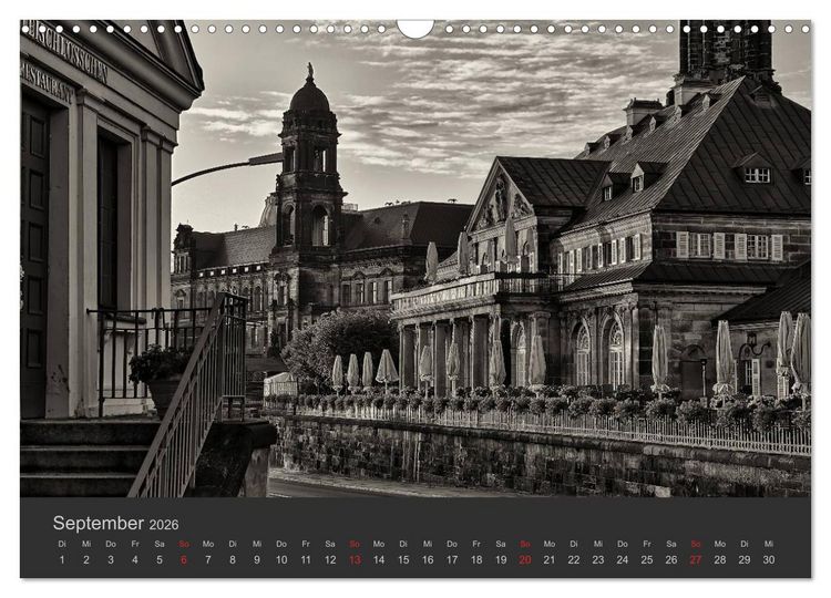 Produktbild: Dresden Schwarz Weiss 2026 (Wandkalender 2026 DIN A3 quer), CALVENDO Monatskalender