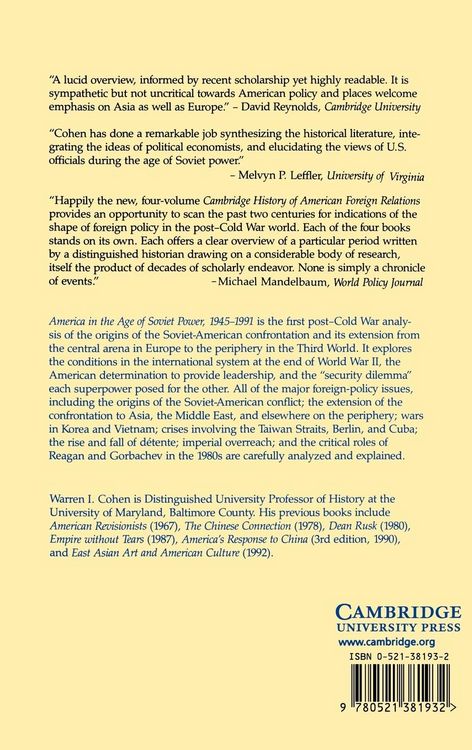Produktbild: The Cambridge History of American Foreign Relations, Vol. IV
