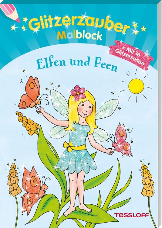 Produktbild: Glitzerzauber-Malblock Elfen und Feen