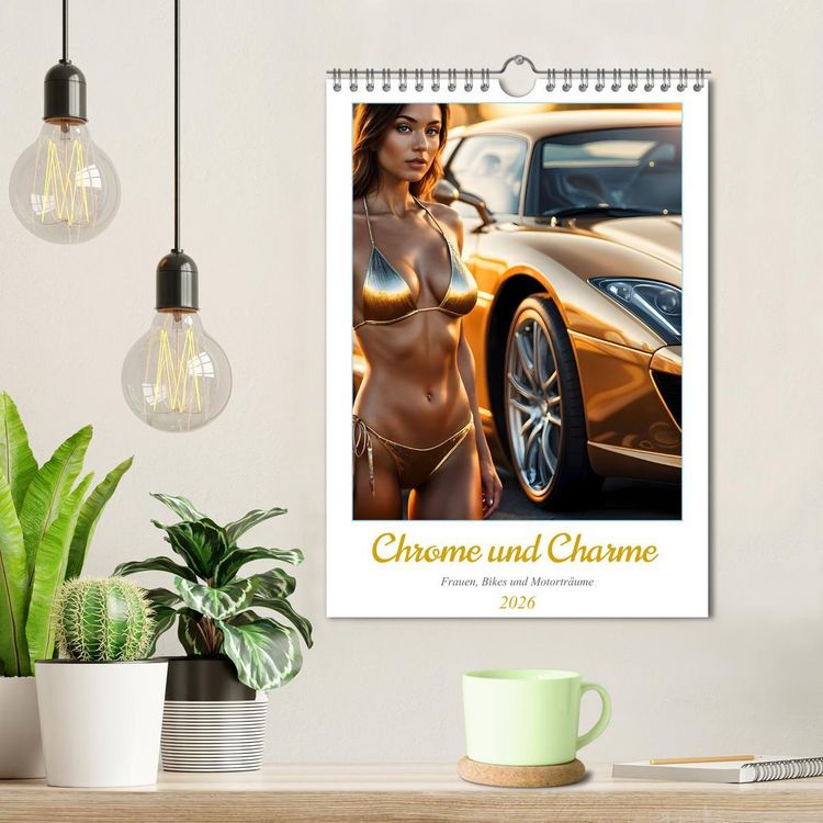 Produktbild: Chrome und Charme - Frauen, Bikes und Motortr&auml;ume (Wandkalender 2026 DIN A4 hoch), CALVENDO Monatskalender