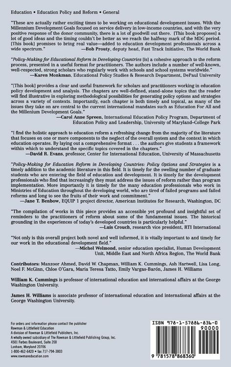 Produktbild: Policy-Making for Education Reform in Developing Countries