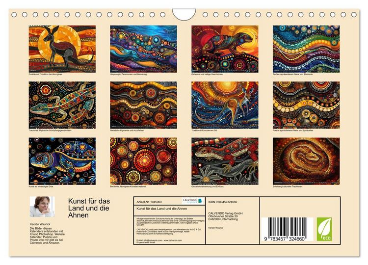 Produktbild: Kunst f&uuml;r das Land und die Ahnen (Wandkalender 2026 DIN A4 quer), CALVENDO Monatskalender