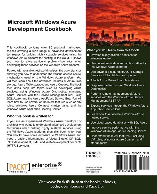 Produktbild: Microsoft Windows Azure Development Cookbook