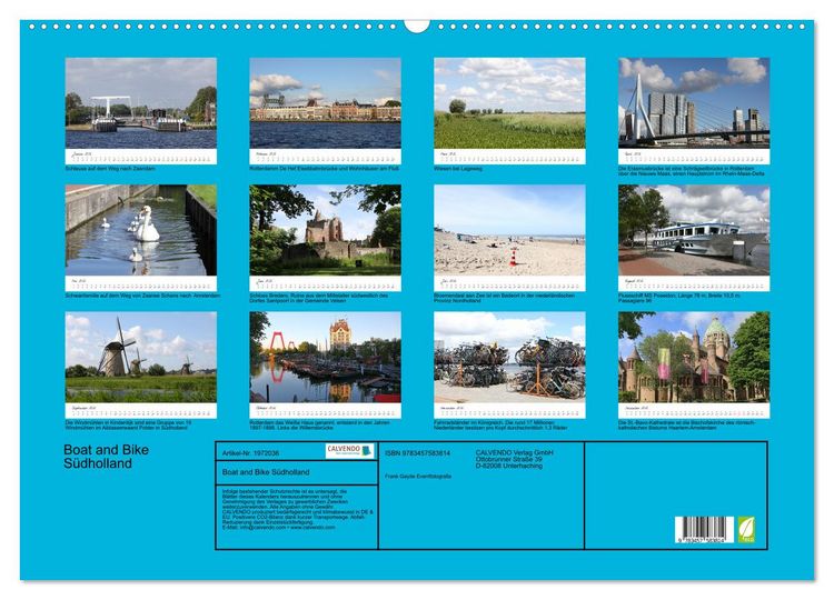 Produktbild: Boat and Bike S&uuml;dholland (Wandkalender 2026 DIN A2 quer), CALVENDO Monatskalender
