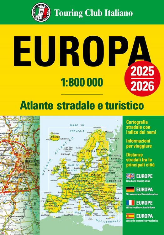 Produktbild: Europa. Atlante stradale e turistico 1:800.000. 2025-2026