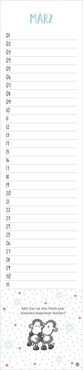 Produktbild: sheepworld Geburtstagskalender Langplaner