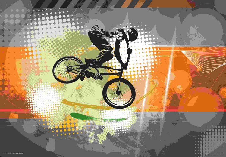 Produktbild: Cover-your-desk Schreibtischunterlage f&uuml;r Kinder und Erwachsene Mountainbike Orange, aus hochwertigem Vinyl , 60 x 40 cm