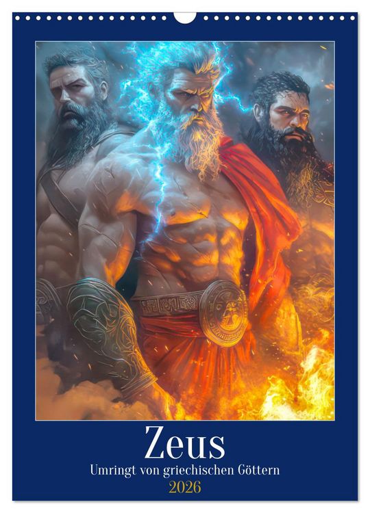 Produktbild: Zeus - Umringt von griechischen G&ouml;ttern (Wandkalender 2026 DIN A3 hoch), CALVENDO Monatskalender