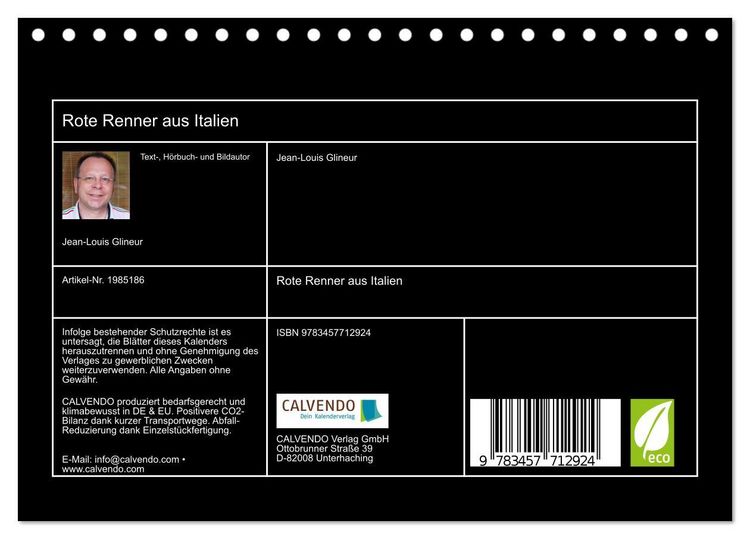 Produktbild: Rote Renner aus Italien (Tischkalender 2026 DIN A5 quer), CALVENDO Monatskalender