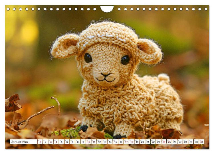Produktbild: Strick-Safari - Gestrickte Tiere zum Verlieben (Wandkalender 2026 DIN A4 quer), CALVENDO Monatskalender