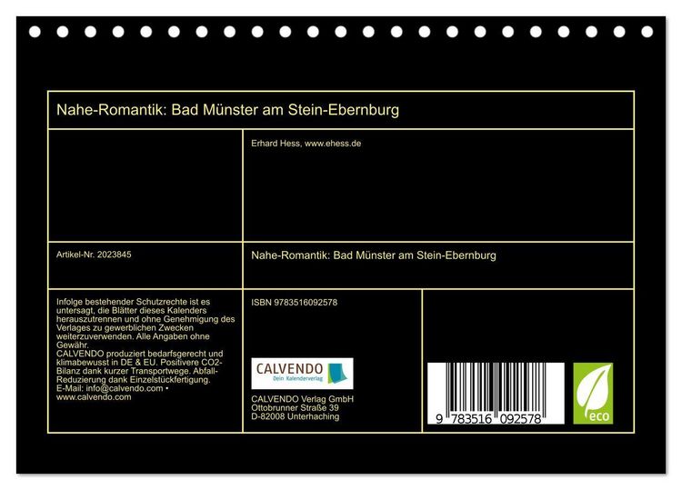 Produktbild: Nahe-Romantik: Bad M&uuml;nster am Stein-Ebernburg (Tischkalender 2026 DIN A5 quer), CALVENDO Monatskalender