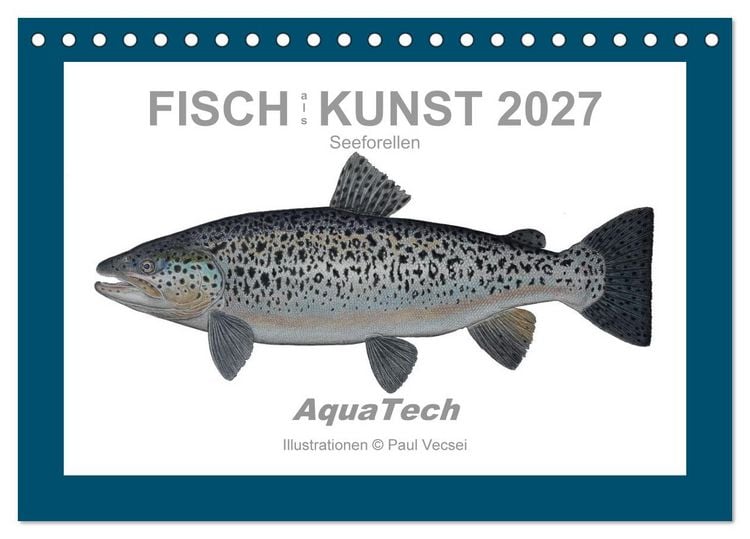 Produktbild: Fisch als Kunst 2027: Seeforellen (Tischkalender 2027 DIN A5 quer), CALVENDO Monatskalender