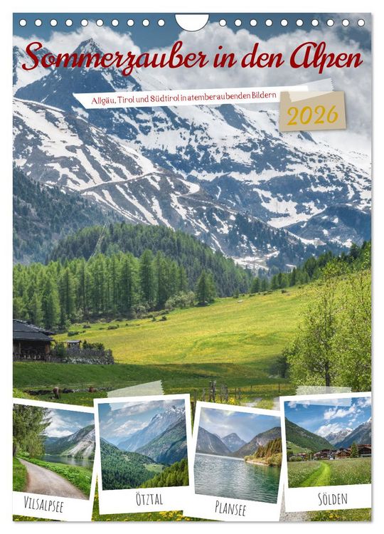 Produktbild: Sommerzauber in den Alpen (Wandkalender 2026 DIN A4 hoch), CALVENDO Monatskalender