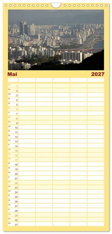 Produktbild: Familienplaner 2027 - Seoul mit 5 Spalten (Wandkalender, 21 x 45 cm) CALVENDO