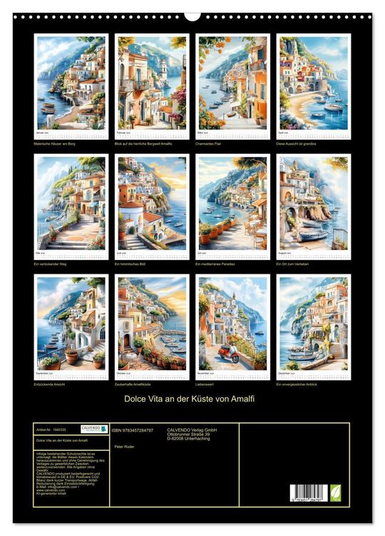 Produktbild: Dolce Vita an der K&uuml;ste von Amalfi (Wandkalender 2026 DIN A2 hoch), CALVENDO Monatskalender
