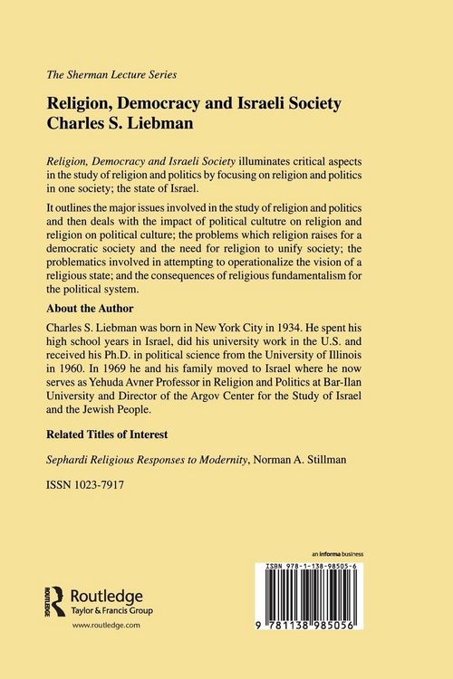 Produktbild: Religion, Democracy and Israeli Society
